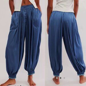 New! Free People Intimately Blue Night Special Solid Pants 4945